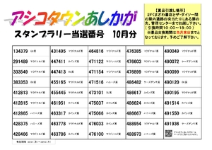 2024年10月スタンプラリー当選番号