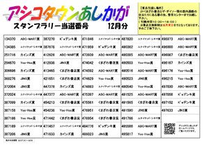 2024年12月スタンプラリー当選番号