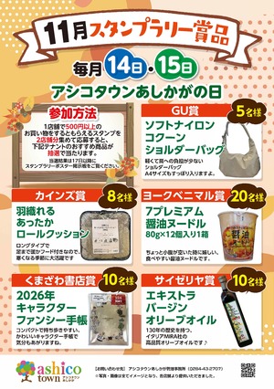 11月スタンプラリー賞品について