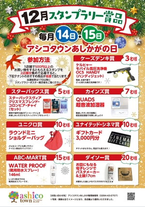 12月スタンプラリー賞品について