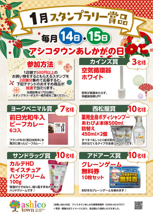 1月スタンプラリー賞品について